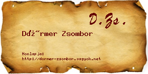 Dörmer Zsombor névjegykártya