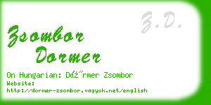 zsombor dormer business card